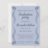 Blue High School Class 2019 Foto Abschluss Einladung (Rückseite)