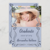 Blue High School Class 2019 Foto Abschluss Einladung (Vorne/Hinten)