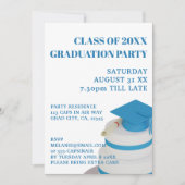 Blue High School Class of Graduation Einladungen (Vorderseite)