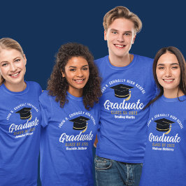Blue High School Graduate Custom 2023 Abschluss T-Shirt