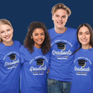 Blue High School Graduate Custom 2023 Abschluss T-Shirt