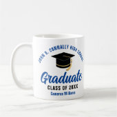 Blue High School Graduate Custom 2023 Graduation Kaffeetasse (Links)