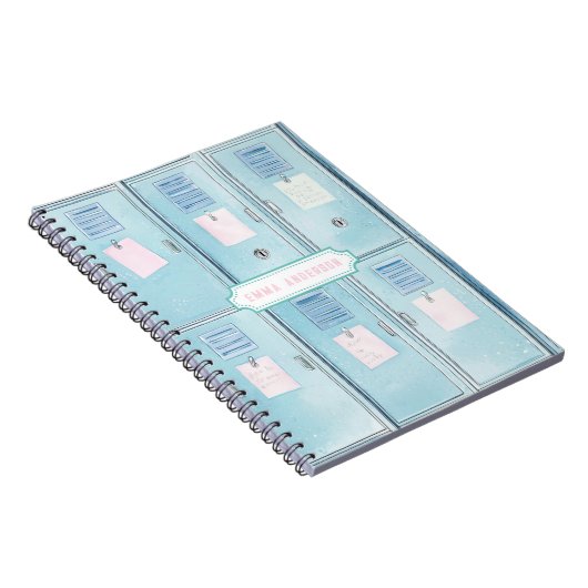 Blue High School Lockers Notizblock (Rechte Seite)