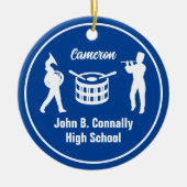 Blue High School Marching Band Custom Christmas Keramik Ornament (Vorne)