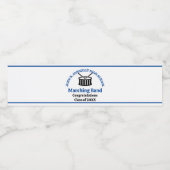 Blue High School Marching Band Graduation Party Wasserflaschenetikett (Einzelnes Label)