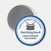 Blue High School Marching Band individuell anpassb Magnet (Vorderseite/Rückseite)