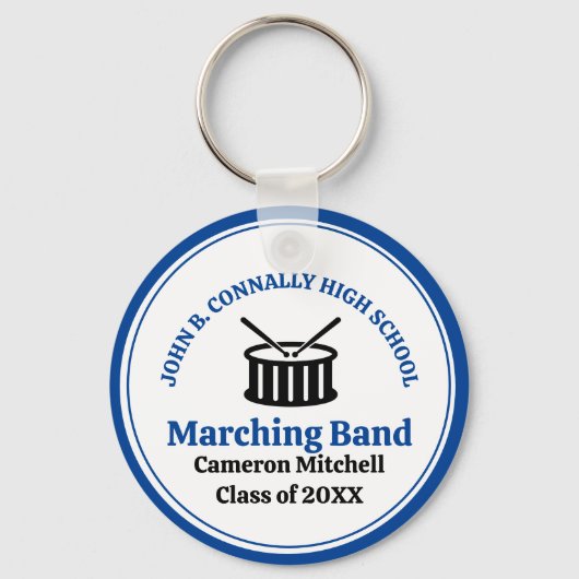 Blue High School Marching Band individuell anpassb Schlüsselanhänger (Vorderseite)