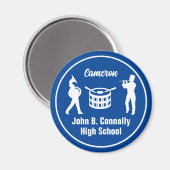 Blue High School Marching Band Personalisiert Magnet (Vorderseite/Rückseite)