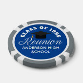 Blue High School Reunion Personalized Party Pokerchips (Einzeln)