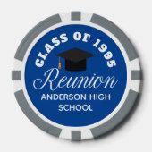 Blue High School Reunion Personalized Party Pokerchips (Vorderseite)