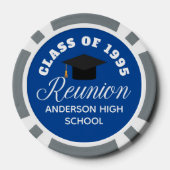 Blue High School Reunion Personalized Party Pokerchips (Rückseite)