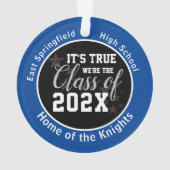 Blue High School Senior Christmas Ornament (Rückseite)