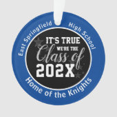 Blue High School Senior Christmas Ornament (Vorderseite)