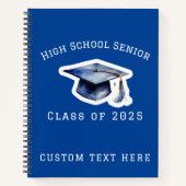 Blue High School Senior Class of 2025 Notebook Notizblock (Vorderseite)