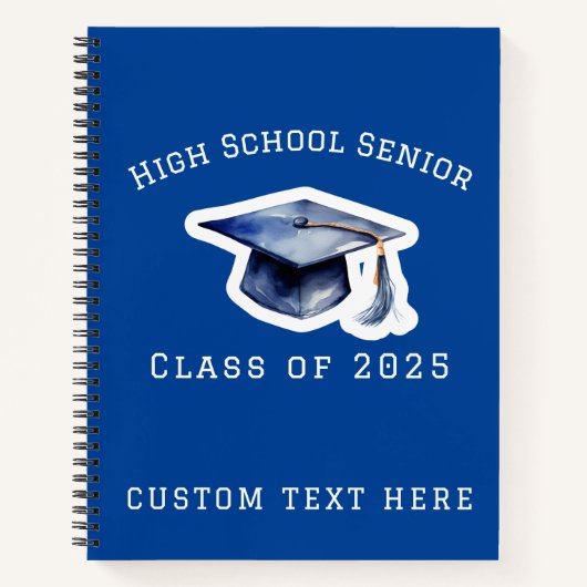 Blue High School Senior Class of 2025 Notebook Notizblock (Vorderseite)