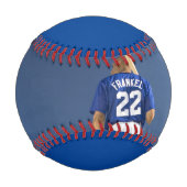 Blue High School Senior Player Foto Custom Team Baseball (Rückseite)