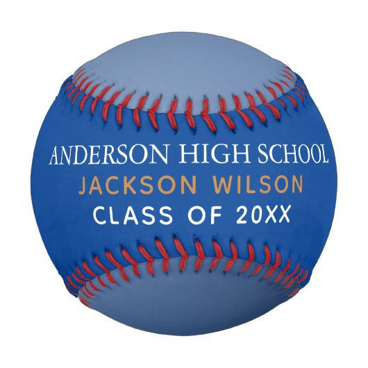 Blue High School Senior Player Foto Custom Team Baseball (Vorderseite)