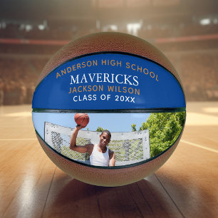 Blue High School Team Player Foto Personalisiert Basketball