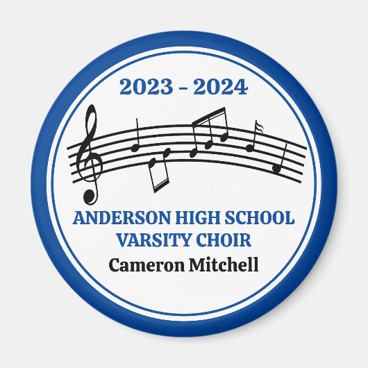 Blue High School Varsity Chor Custom Keepake Magnet (Vorne)