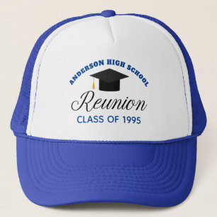 Blue High School Wiedersehen Party Custom Alumni Truckerkappe