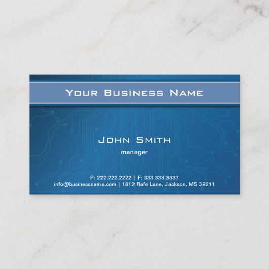 Blue High Technology Circuit Board-Visitenkarte Visitenkarte (Vorderseite)