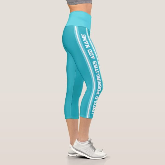Blue High Waisted Yoga Capris, XS (0-2) Capri Leggings (Rechts)