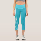 Blue High Waisted Yoga Capris, XS (0-2) Capri Leggings (Vorderseite)