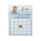 Blue Highland Cow Baby Dusche Bingo Spiel Notizblock (Rotiert)
