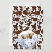 Blue Highland Cow Boho Floral Baby Dusche Einladung (Rückseite)
