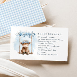 Blue Highland Cow Books For Boy Baby Shower Begleitkarte