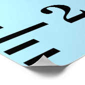 Blue Highland Cow Calf Growth Chart Poster (Ecke)