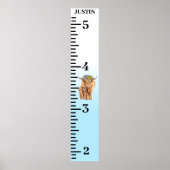 Blue Highland Cow Calf Growth Chart Poster (Vorne)