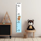 Blue Highland Cow Calf Growth Chart Poster