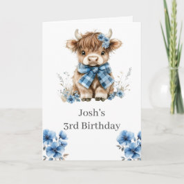 Blue Highland Kuh Geburtstagsparty Einladung