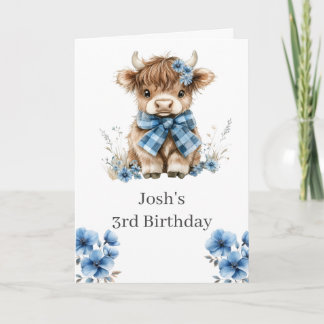 Blue Highland Kuh Geburtstagsparty Einladung