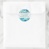 Blue Hills & Blume Runder Aufkleber (Tasche)