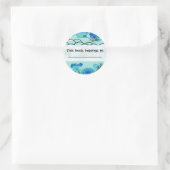 Blue Hills & Blume Runder Aufkleber (Tasche)