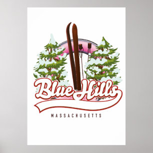 Blue Hills Massachusetts Skilogo Poster