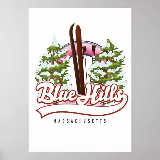 Blue Hills Massachusetts Skilogo Poster (Vorne)