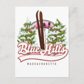 Blue Hills Massachusetts Skilogo Postkarte (Vorderseite)