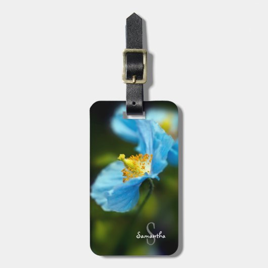 Blue Himalayan Poppy Luggage tag Gepäckanhänger (Vorderseite vertikal)