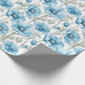 Blue Himalayan Poppy Seamless Floral Geschenkpapier (Ecke)