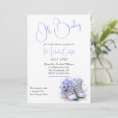 Blue Hinterns Boy Baby Dusche Einladung (Stehend Vorderseite)