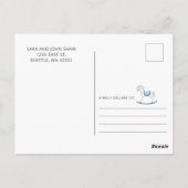 Blue Hinterns Boy Baby Dusche Vielen Dank Postkarte (Rückseite)