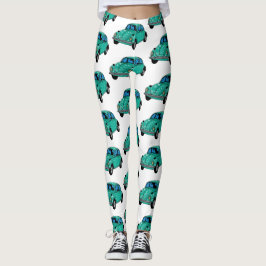 Blue Hippie Car Custom Leggings