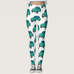 Blue Hippie Car Custom Leggings