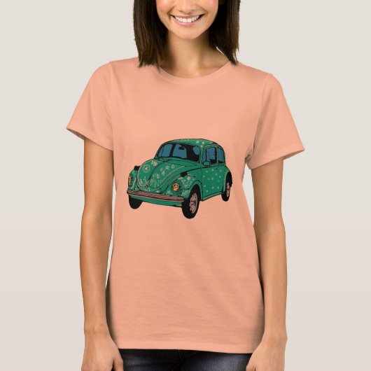 Blue Hippie Car Raglan T - Shirt (Vorderseite)