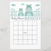 Blue Hippo Baby Duschbingcard (Vorderseite)
