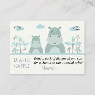 Blue Hippo Diaper Raffelkarten Platzkarte