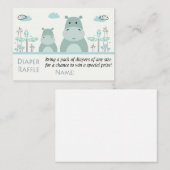 Blue Hippo Diaper Raffelkarten Platzkarte (Vorne/Hinten)